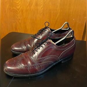 Florsheim Burgundy Leather Wingtip Oxfords | Classic Brogue Dress Shoes